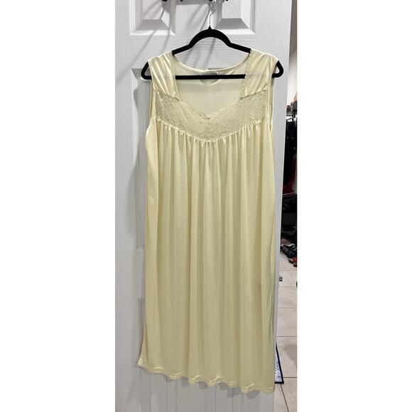 Lati Fashions Nightgown Yellow Sleeveless Size XL See Measurements - Picture 1 of 9